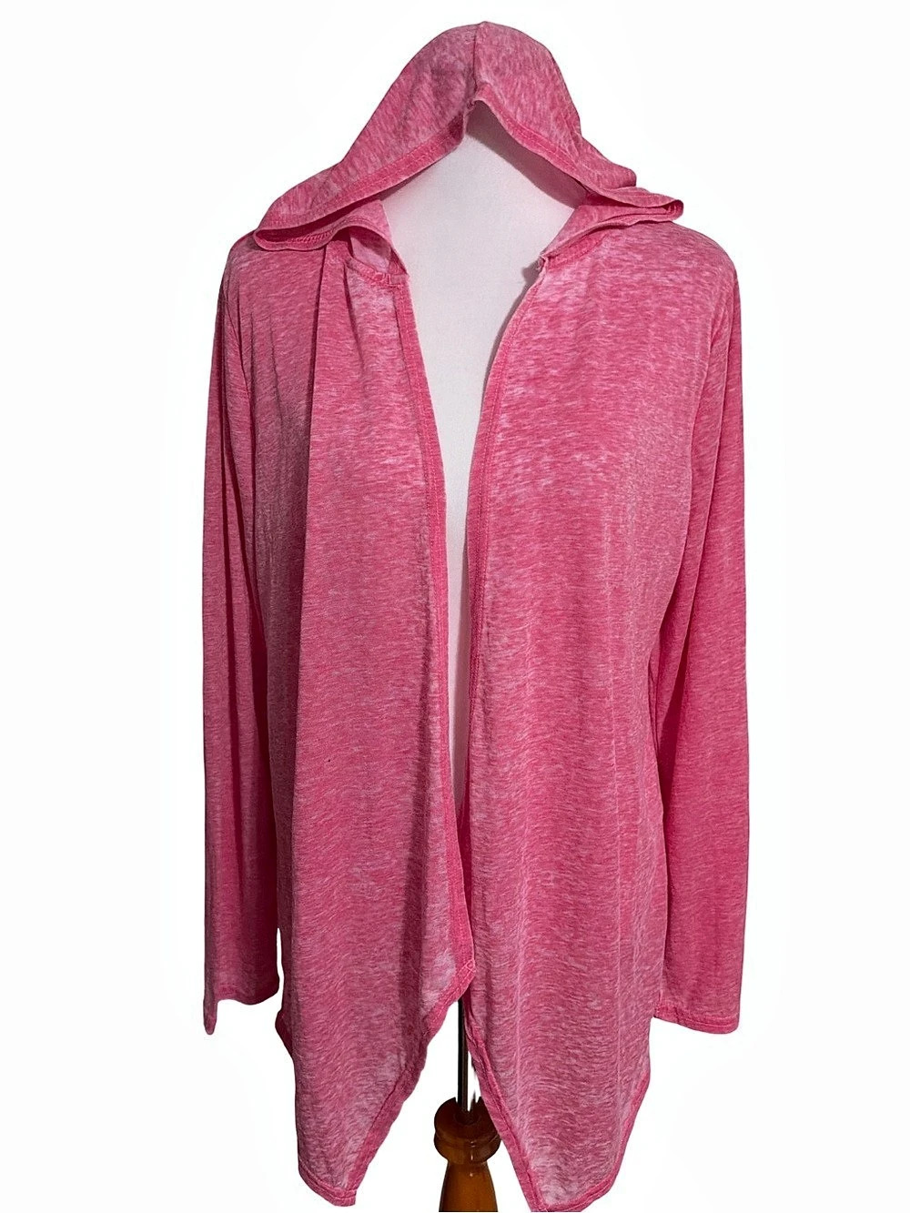 Cyrus Hooded Open Front Top in Pink Size L